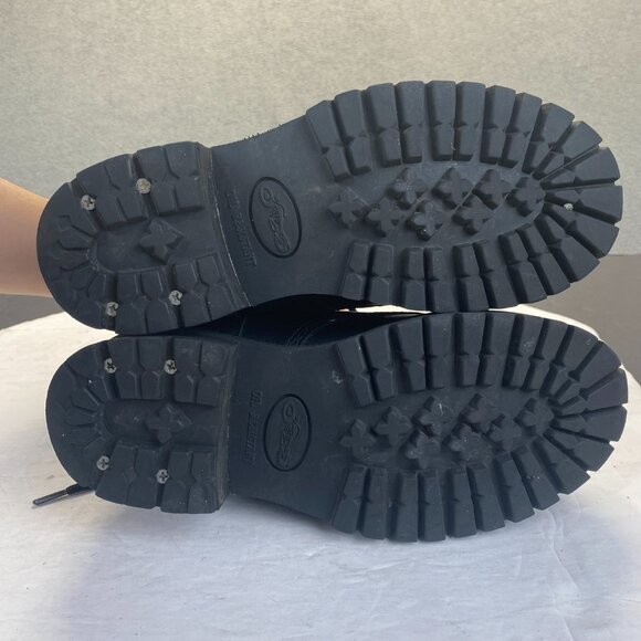 River Road Chunky Motorcycle Booties Size 6 Black Leather Double Zip Biker Boots - Picture 4 of 15